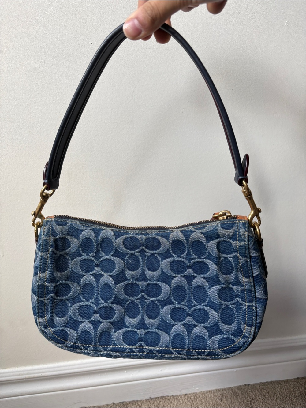 Coach Denim Signature Canvas Shoulder Bag
